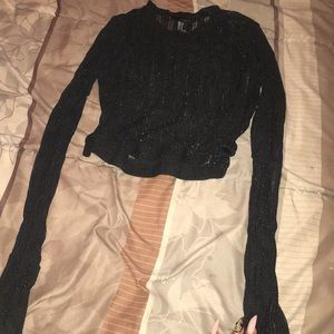 Black sparkly crop top